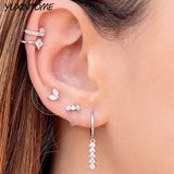 925 Silver Punk Small Hoop Earrings 24K Ear Accessories