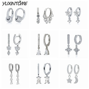 925 Silver Punk Small Hoop Earrings 24K Ear Accessories