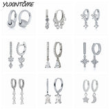 925 Silver Punk Small Hoop Earrings 24K Ear Accessories