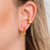 Punk Style Cone Pendant Small Hoop Earrings Silver