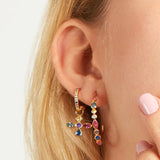 Rainbow Series Hoop Earrings Crystal Pendientes Wedding Jewelry Earrings