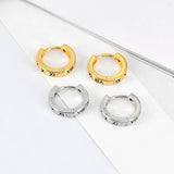 925 Silver Cross Enamel Huggie Earrings 9mm