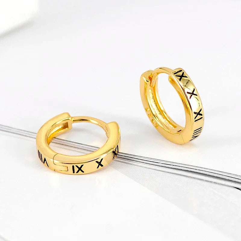 925 Silver Cross Enamel Huggie Earrings 9mm