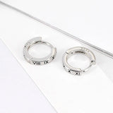 925 Silver Cross Enamel Huggie Earrings 9mm