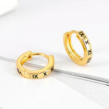 925 Silver Cross Enamel Huggie Earrings 9mm