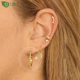 925 Silver Needle Metal Earrings for Women