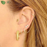 925 Silver Needle Metal Earrings for Women