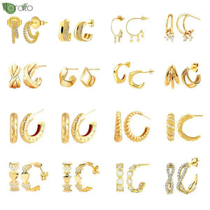 925 Silver Needle Metal Earrings for Women