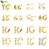 925 Silver Needle Metal Earrings for Women