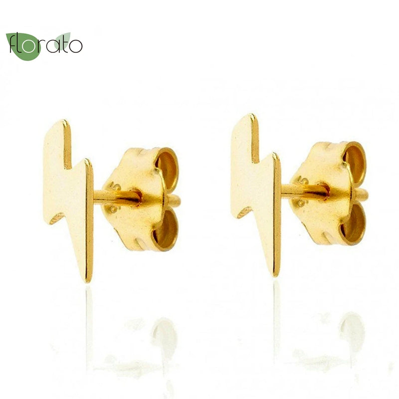 925 Silver 18K Earrings Women Lightning Stud Party Jewelry