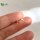 925 Silver 18K Earrings Women Lightning Stud Party Jewelry