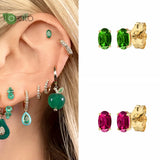 925 Silver Oval CZ Stud Earrings, Wedding Jewelry Accessories
