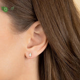 925 Silver Oval CZ Stud Earrings, Wedding Jewelry Accessories