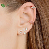 925 Silver Oval CZ Stud Earrings, Wedding Jewelry Accessories