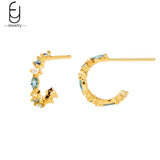 925 Silver Colorful Crystal Stud Earrings Wedding