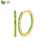 925 Silver Zircon Hoop Earrings Women Wedding Jewelry