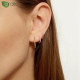 925 Silver Zircon Hoop Earrings Women Wedding Jewelry