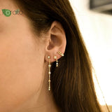 925 Silver Star Stud Earrings Geometric Party Jewelry