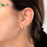 925 Silver Star Stud Earrings Geometric Party Jewelry