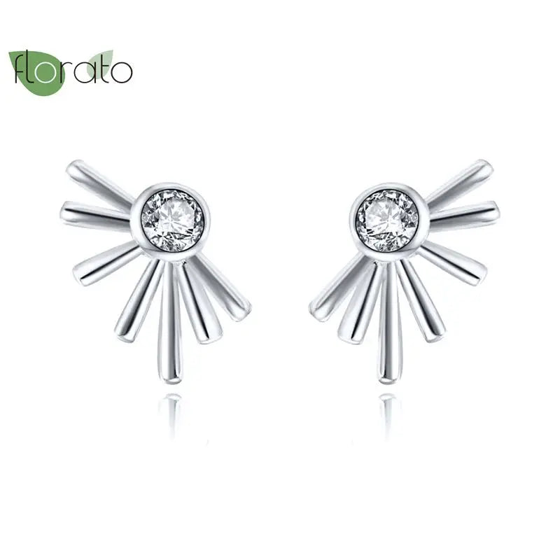 925 Silver Star Stud Earrings Geometric Party Jewelry