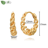 925 Silver 24K Spiral Small Hoop Earrings for Women
