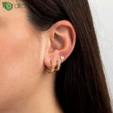 925 Silver 24K Spiral Small Hoop Earrings for Women