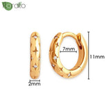 925 Silver 24K Gold Earrings 11mm Small Hoop Women Jewelry