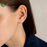925 Silver Double V W Letter Stud Earrings
