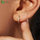 925 Sterling Silver Needle Earring Hoop Small Hoop Earrings for Women