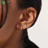 925 Sterling Silver Needle Earring Hoop Small Hoop Earrings for Women