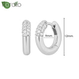 925 Silver Needle Small Circle Hoop Earrings for Women