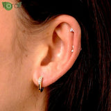 925 Silver Needle Small Circle Hoop Earrings for Women
