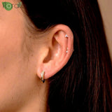 925 Silver Needle Small Circle Hoop Earrings for Women