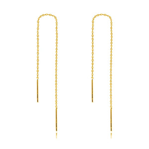 925 Silver Chain Threader Stud Earrings for Women