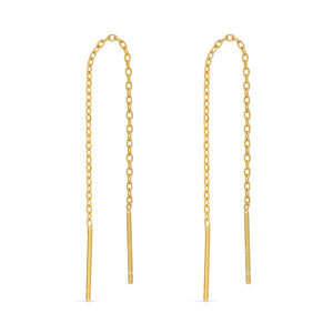 925 Silver Chain Threader Stud Earrings for Women
