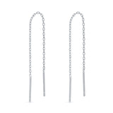 925 Silver Chain Threader Stud Earrings for Women