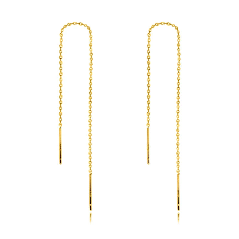 925 Silver Chain Threader Stud Earrings for Women