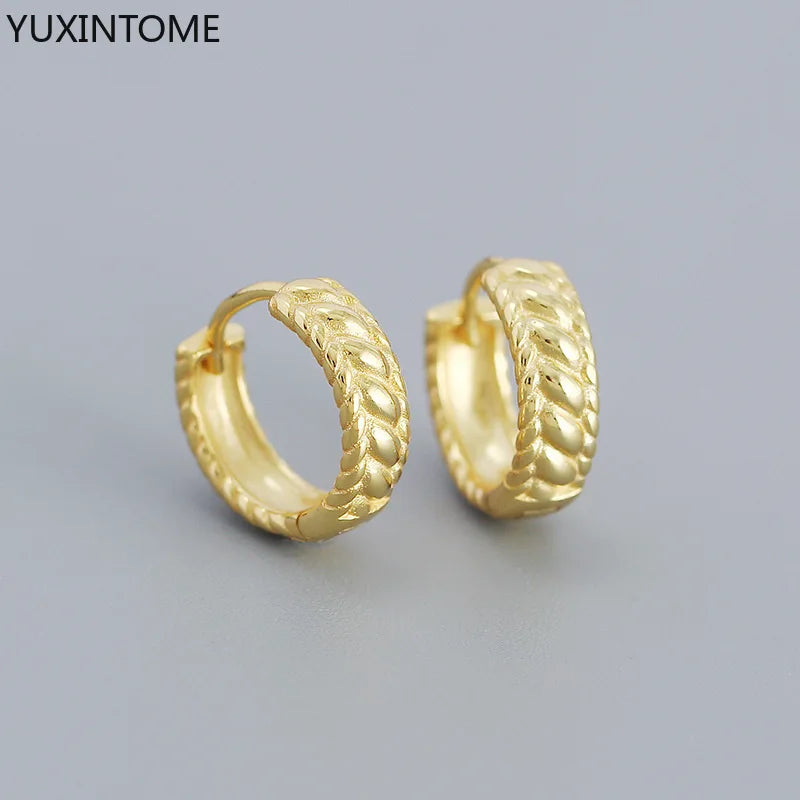 925 Sterling Silver Vintage Pattern Hoop Earrings for Women