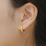 925 Sterling Silver Vintage Pattern Hoop Earrings for Women