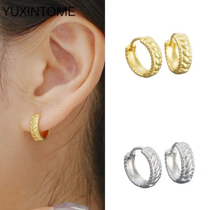 925 Sterling Silver Vintage Pattern Hoop Earrings for Women