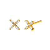925 Silver Zircon Diamond Flower Stud Earrings Delicate Girl Earrings