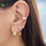 925 Silver Needle Small Paperclip Safety Pin Stud Earrings