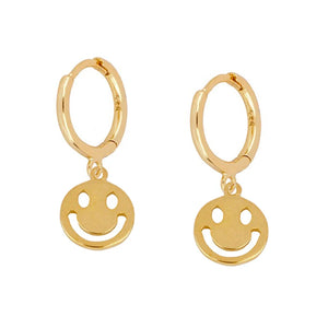 Sterling Silver Smiley Face Pendant Earrings Gift