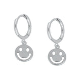 Sterling Silver Smiley Face Pendant Earrings Gift