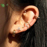 925 Silver Needle Zircon Stud Earrings Wedding Accessories