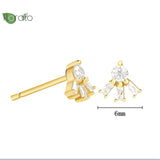 925 Silver Needle Zircon Stud Earrings Wedding Accessories