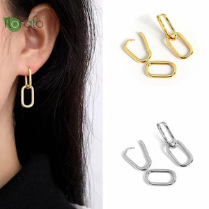 925 Silver Square Pendant Earrings & Hoops Set