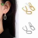 925 Silver Square Pendant Earrings & Hoops Set