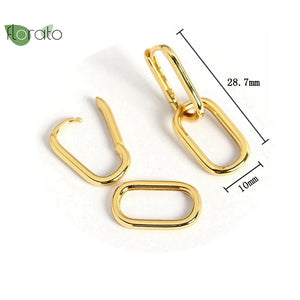 925 Silver Square Pendant Earrings & Hoops Set