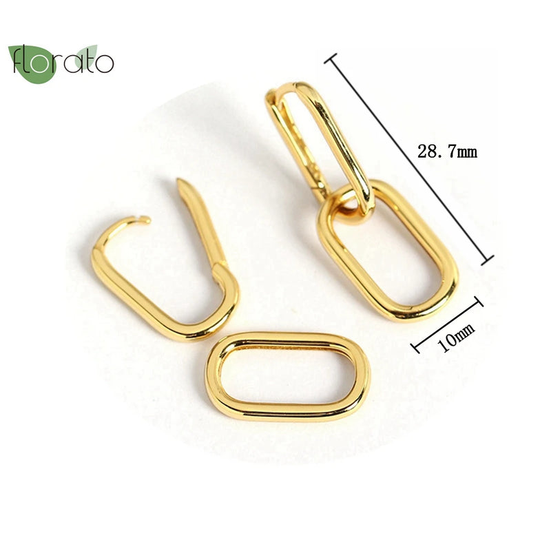 925 Silver Square Pendant Earrings & Hoops Set